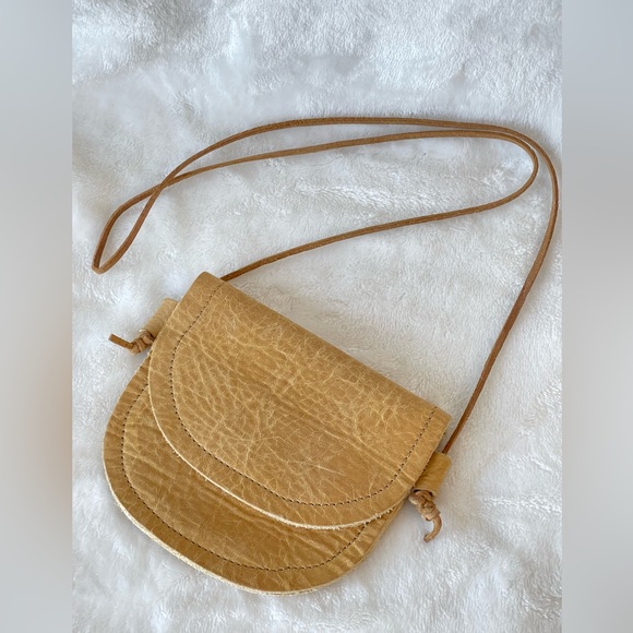 Kids Sun and Lace leather crossbody purse bag tan color adjustable link - Picture 2 of 10